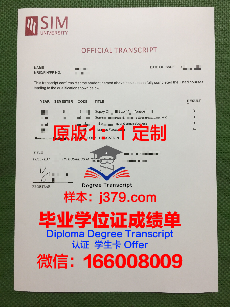 沃尔什会计与工商管理学院硕士毕业证书样本